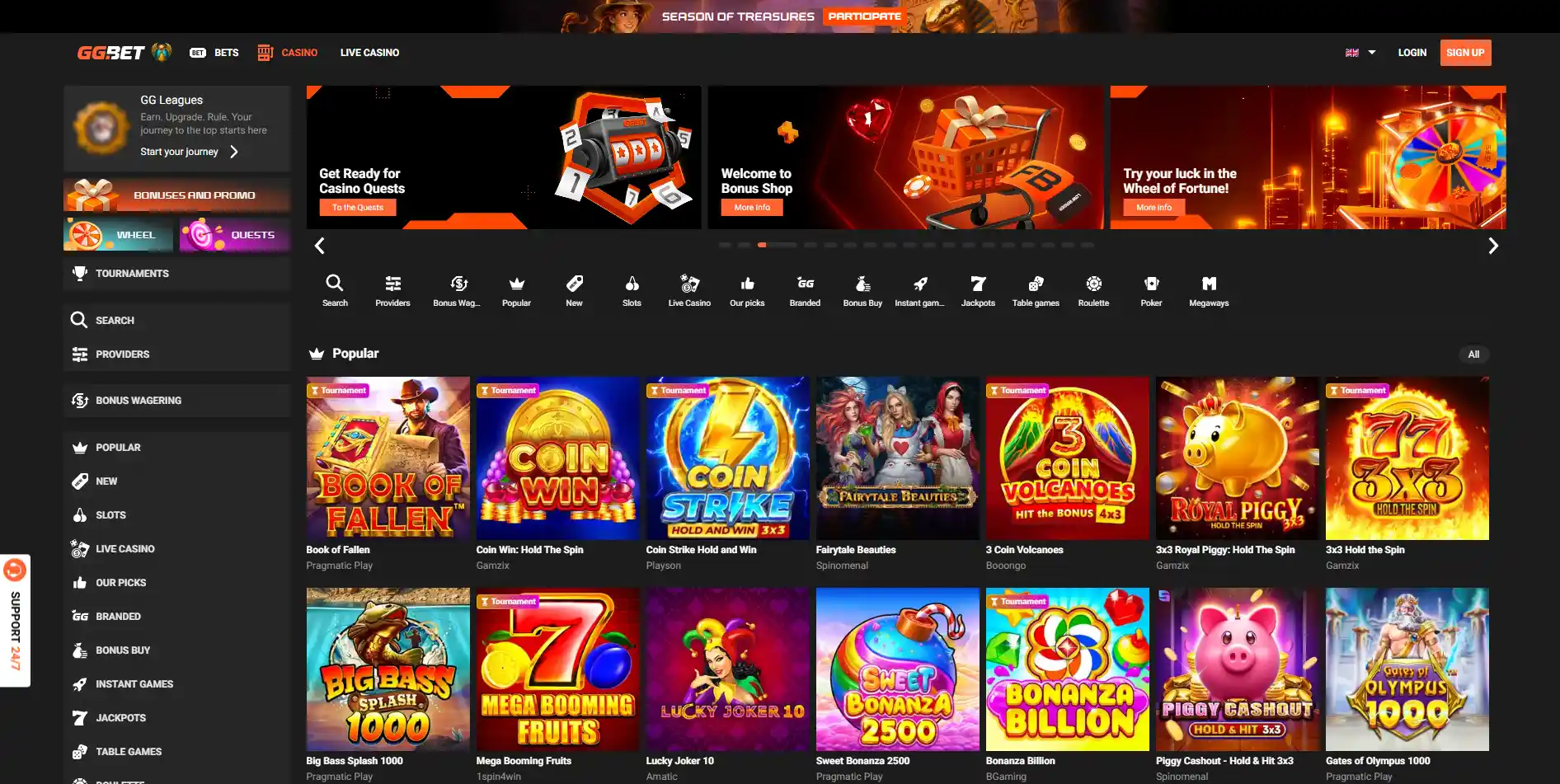GGbet Casino screen